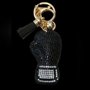 Black and Gold Boxing Glove Bag Charm Keychain
